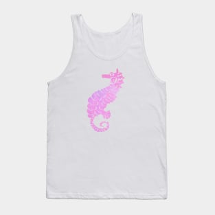 Seahorse Watercolor Design in Pinks and Purple Tank Top